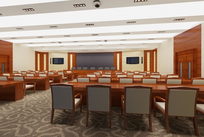中式会议室吊顶装修效果图欣赏