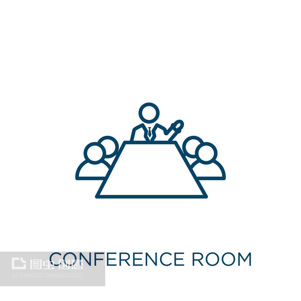 会议室图标 简约线条构建的现代沟通符号